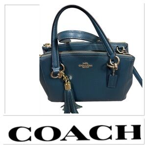Coach Christine Cary all teal leather bag